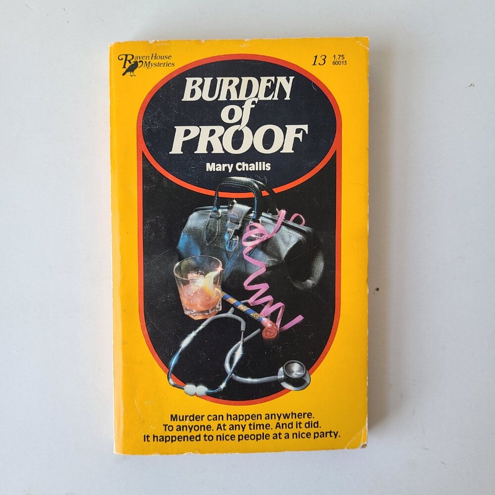 5/$15 Book Burden of Proof Mary Challis Vintage Murder Mystery MMPB 1980 Vintage